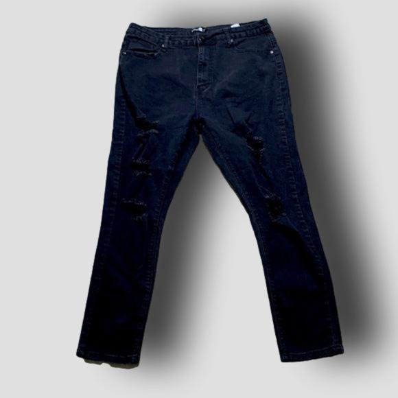 Boohoo blue Distressed jeans size 14 - Picture 1 of 4